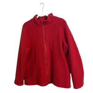 Klok Denmark Red‎ Zip Up Merino Wool Blend Sweater XL
